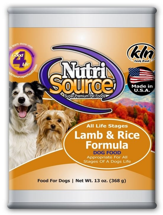 NutriSource Adult Lamb and Rice Canned Dog Food, 13-oz