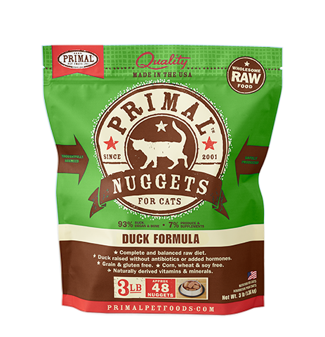 PRIMAL CAT DUCK NUGGETS FROZEN 3LB