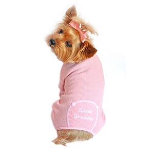 DOGGIE DESIGN - Sweet Dreams Embroidered Dog Pajamas by Doggie Design Pink