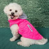 Doggie Design Weekender Quilted Hoodie Dog Jacket - Pink