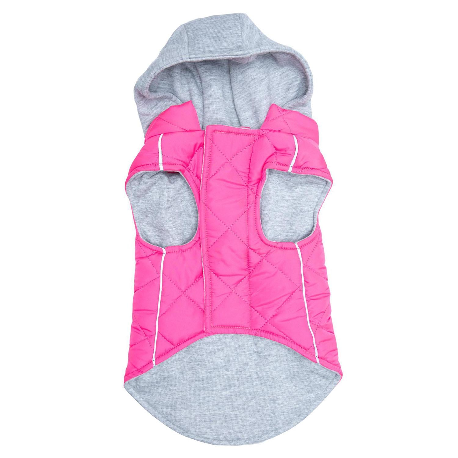 Doggie Design Weekender Quilted Hoodie Dog Jacket - Pink