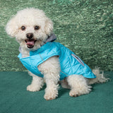Doggie Design Weekender Quilted Hoodie Dog Jacket - Aqua