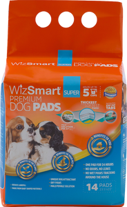 WizSmart Premium Dog Pads and Puppy Potty Training Pads, Quick Drying, Absorbent, and Odor Free with Stay-Put Tabs