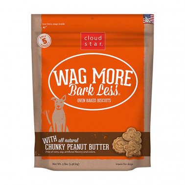 Cloud Star® Wag More Bark Less® Crunchy Peanut Butter Oven Baked Dog Biscuits 3 Lbs